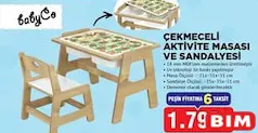 BABYCO ÇEKMECELİ AKTİVİTE MASASI VE SANDALYESİ fiyat ve kampanya bilgisi
